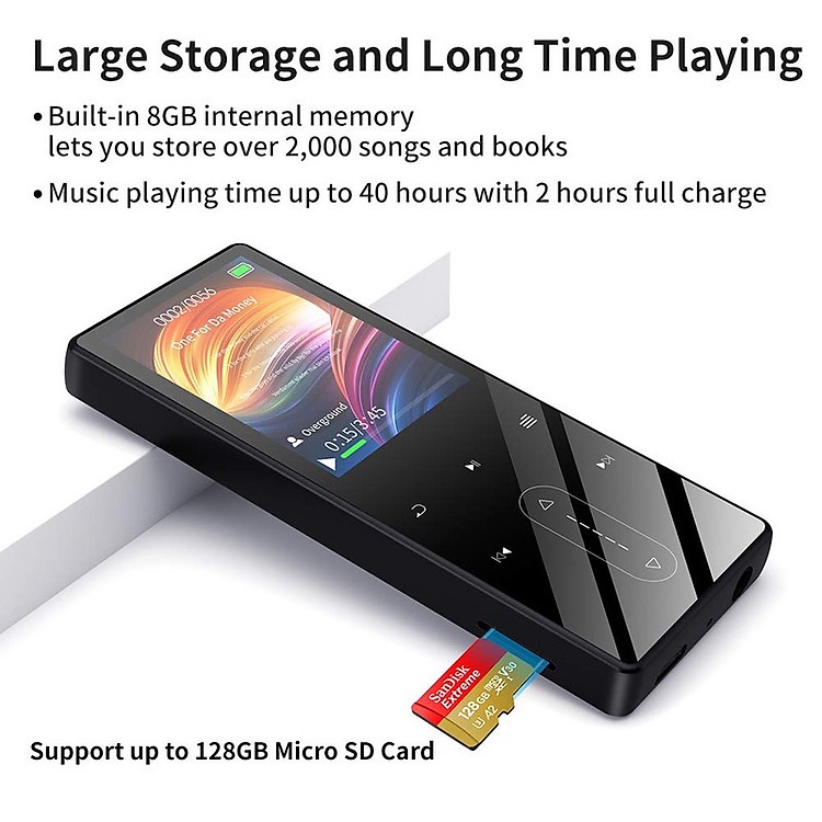 Shopee Máy Nghe Nhạc MP3 Lossless Bluetooth 4.1 Ruizu D22 Bộ Nhớ Trong 8GB (Có Loa Ngoài) - Hàng Chính Hãng