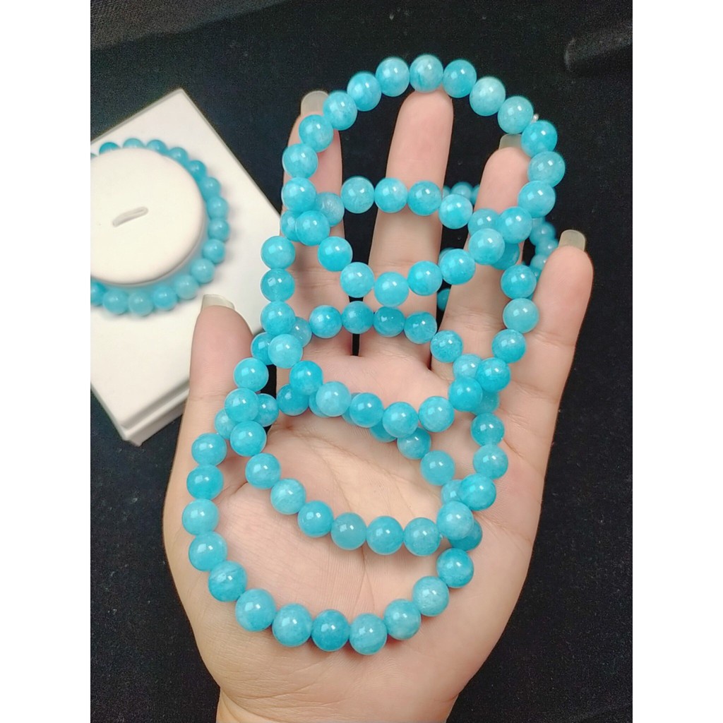 Vòng Amazonite màu xanh tươi mát, dịu nhẹ, đơn giản, dễ mang, quà tặng