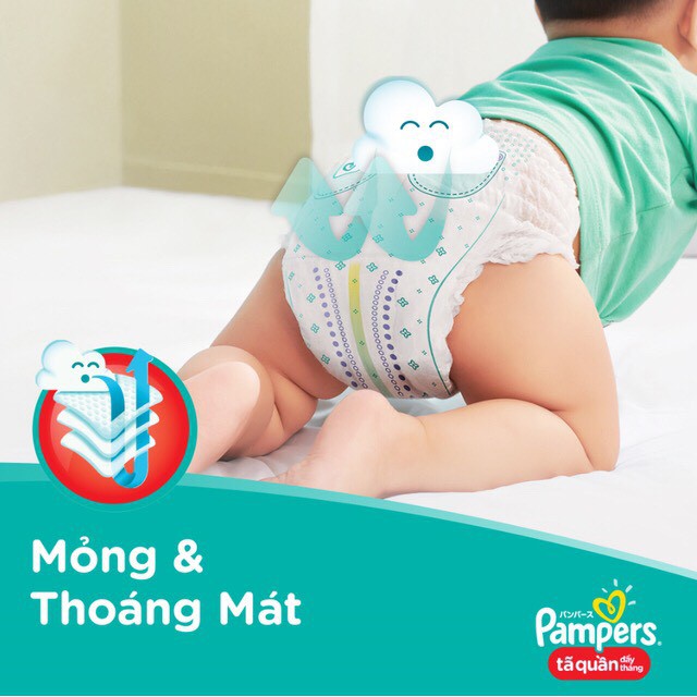 Bỉm Pampers Quần Giữ Dáng Mới Gói Cực Đại M74/L68/XL62/XXL56 - Pamper Gói Đại M60/L54/XL48/XXL44