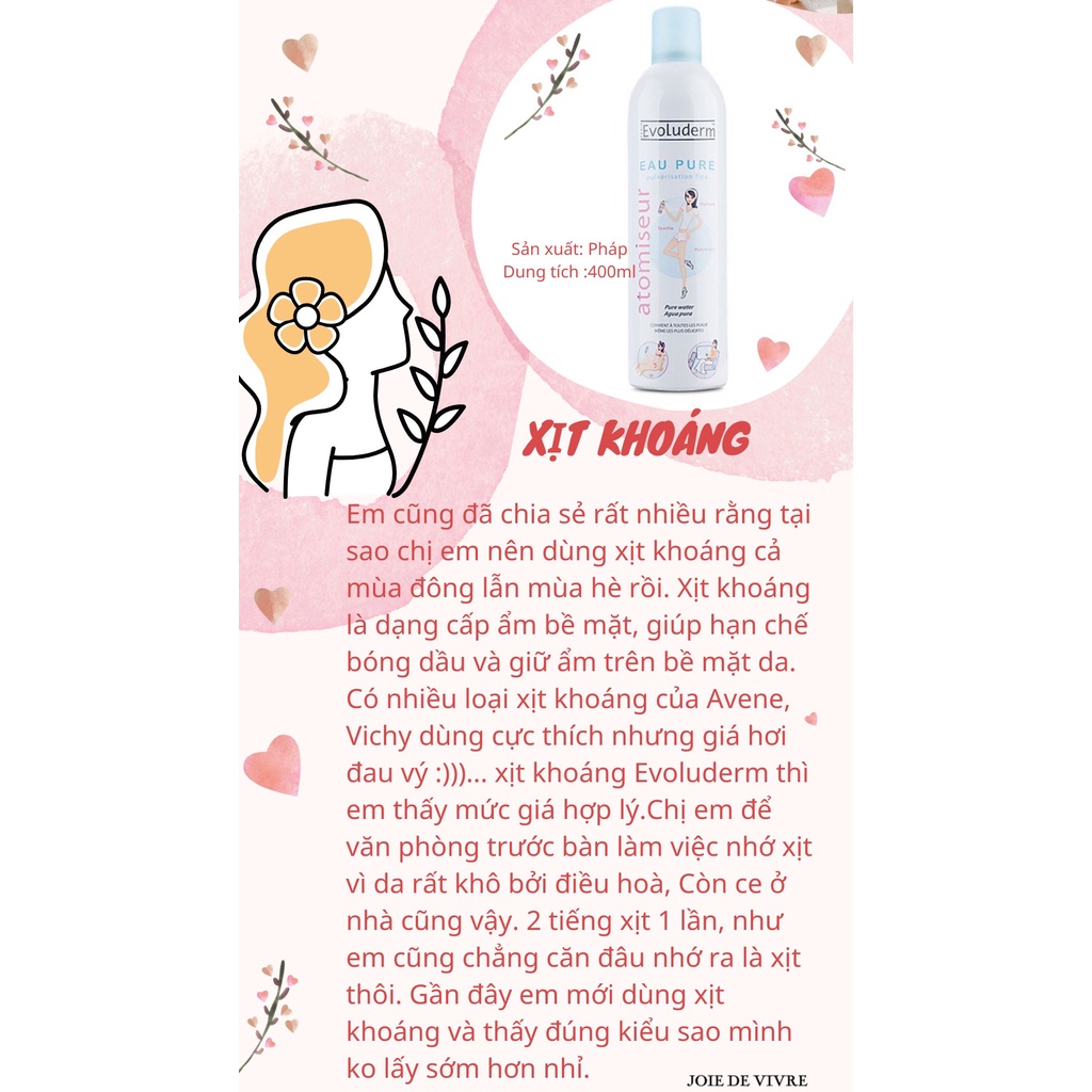Xịt khoáng Evoluderm 400ml chính hãng