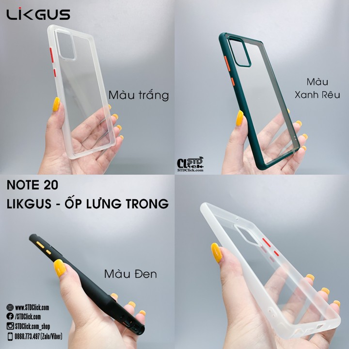 ỐP LƯNG SAMSUNG GALAXY NOTE 20 - 20 ULTRA LIKGUS VIỀN DẺO MÀU CHÍNH HÃNG HÀNG CHUẨN