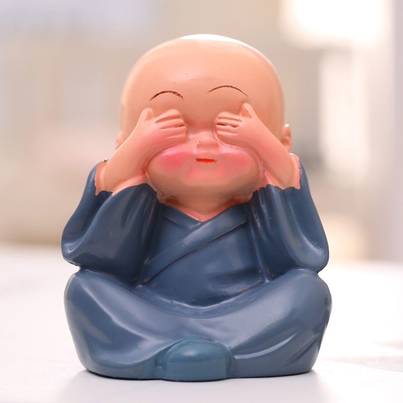 Đồ trang trí Tượng Chú Tiểu Hoạt Hình Sáng Tạo Bằng Nhựa Resin Làm Quà Tặng Đa Ứng Dụng