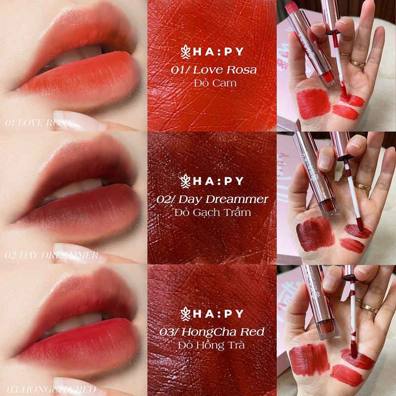SON KEM LÌ HAPY MATTE LIPCREAM CHÍNH HÃNG 2022