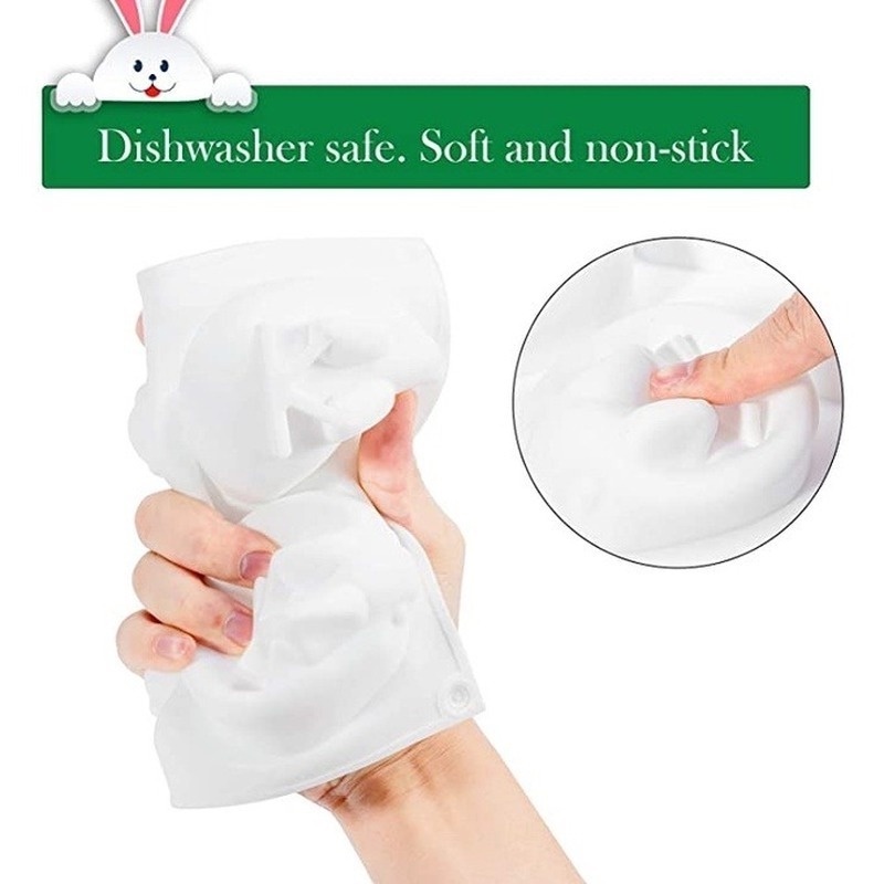 Khuôn Silicone Làm Bánh Hình Thỏ Hoạt Hình 3D