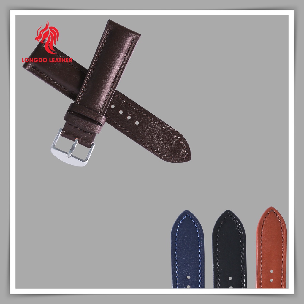 Dây da đồng hồ - Đủ size 12/14/16/18/20/22/24 - Thương hiệu Longdo Leather - DAU