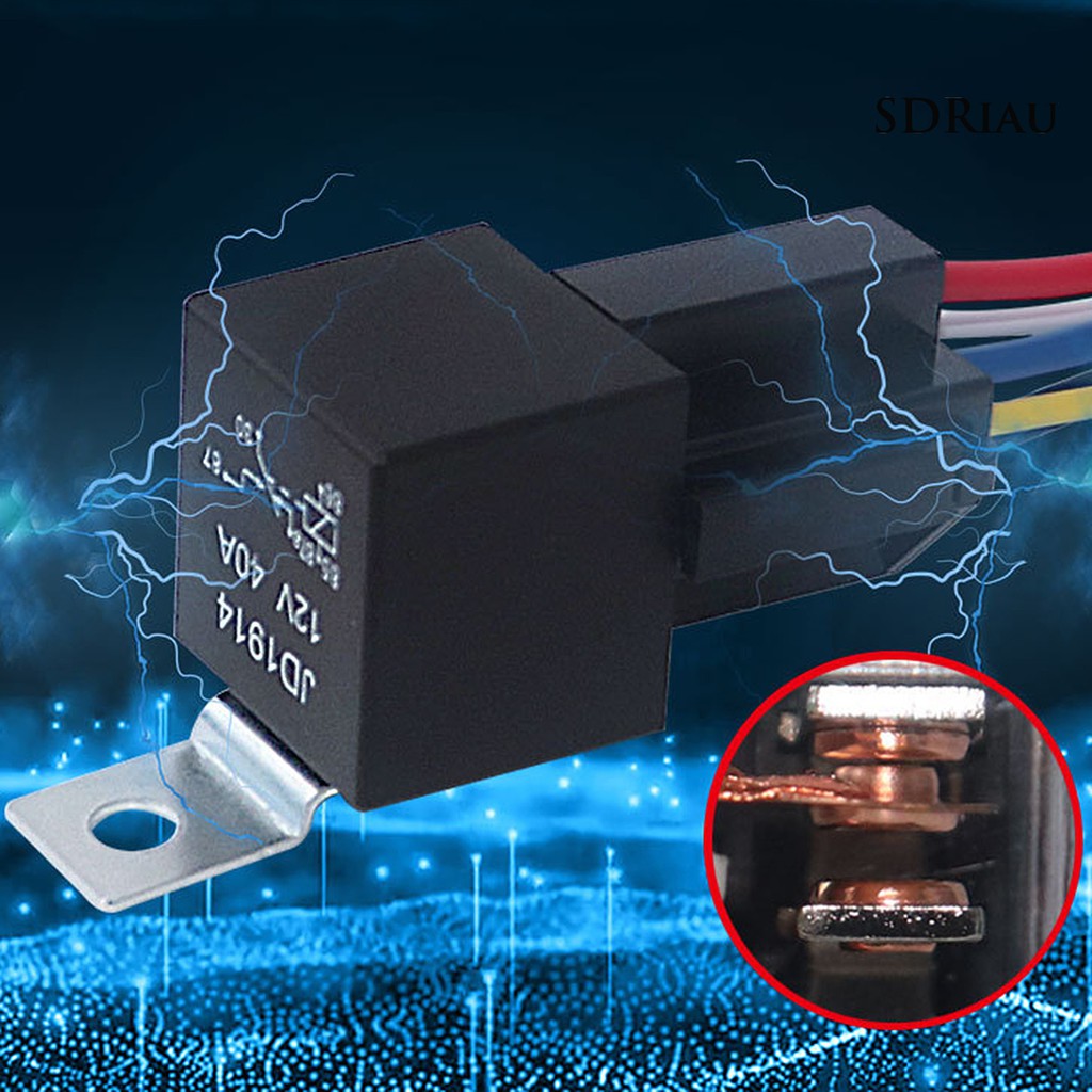 Rơ Le Tự Động Không Thấm Nước JD1914 12 / 24V 5 Pin Kèm Ổ Cắm Chuyên Dụng Cho Xe Hơi