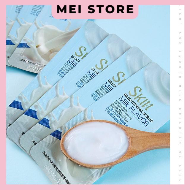 Gel Tẩy Tế Bào Chết Sữa Bò Fenyi Skin Brightening Scrub Milk Flavor Gói Nhỏ Tiện Dụng 3g