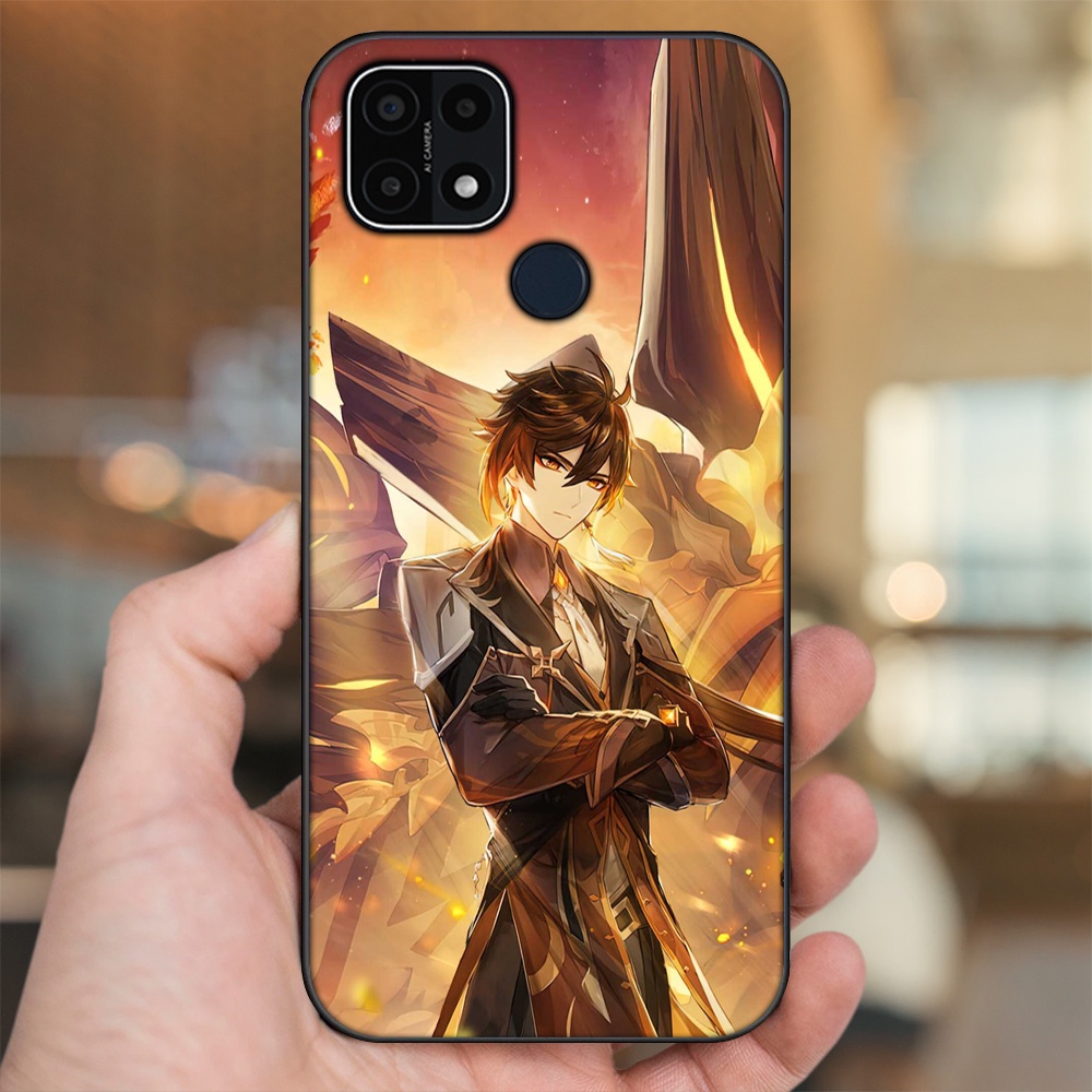 Ốp lưng Oppo A15, A15s viền đen in hình Zhongli Genshin Impact