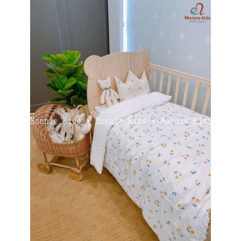 Chăn trần bông mùa đông MOWMOW dày cho bé 100x120cm - Monnie kids