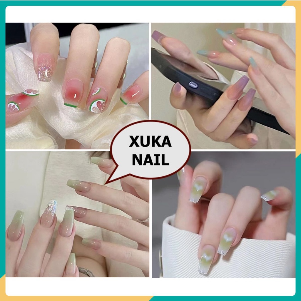 Bộ 24 móng tay giả -KÈM KEO - Nail giả mã