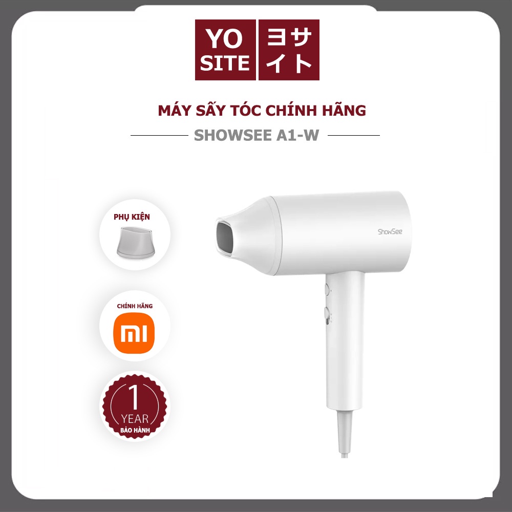 Máy sấy tóc Xiaomi SHOWSEE  A5-G/A1-W công suất 1800W , máy sấy ion âm chống xù rối khô tóc