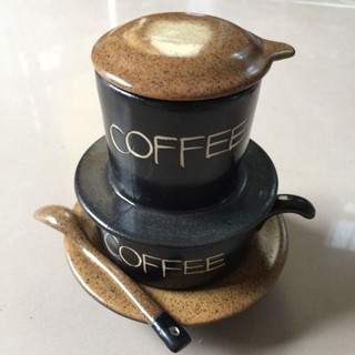 ( tặng tách)Bộ phin pha cafe.Hàng sứ Bát Tràng. Màng lọc inox