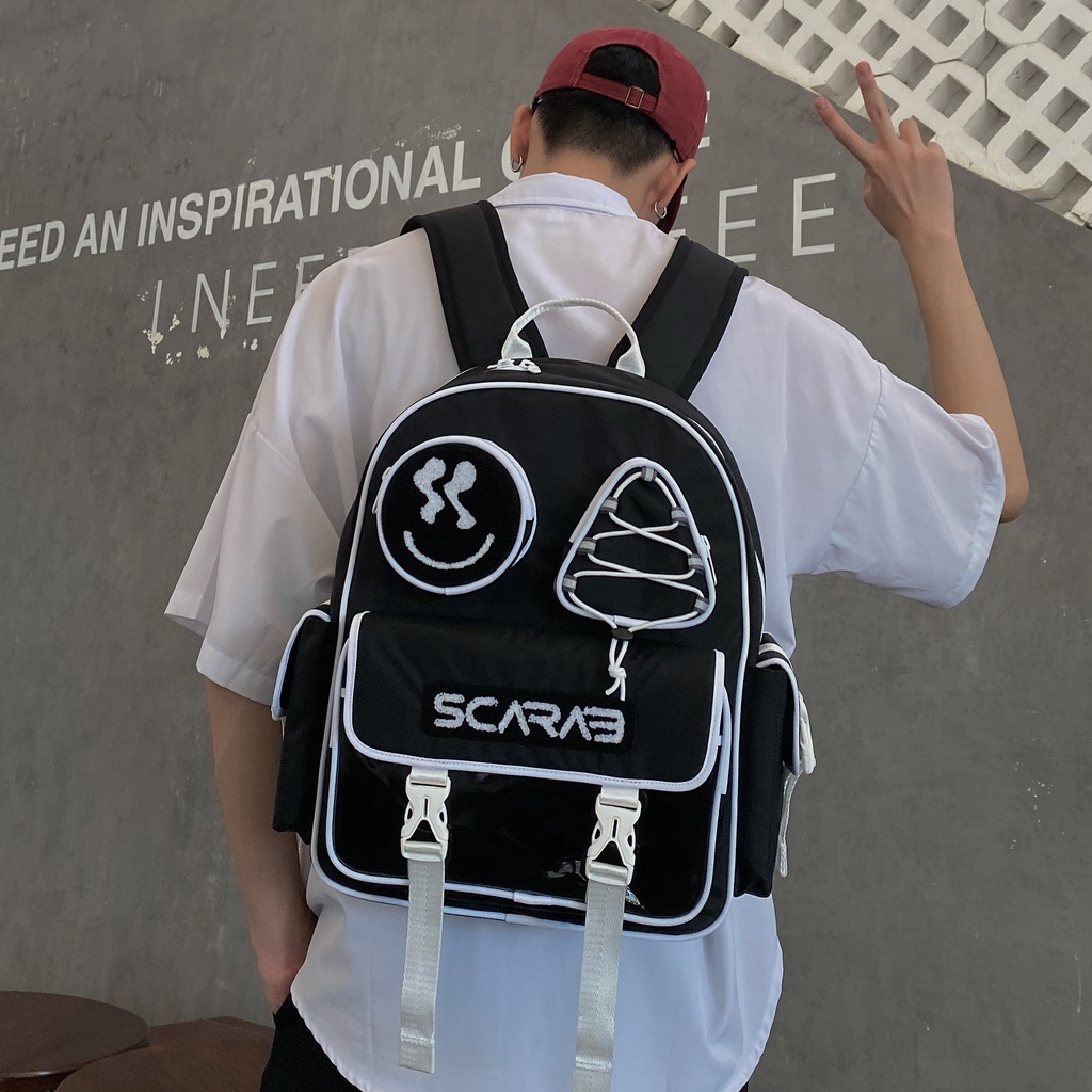 Balo Đi Học SCARAB - SHAPES™ Backpack Black White