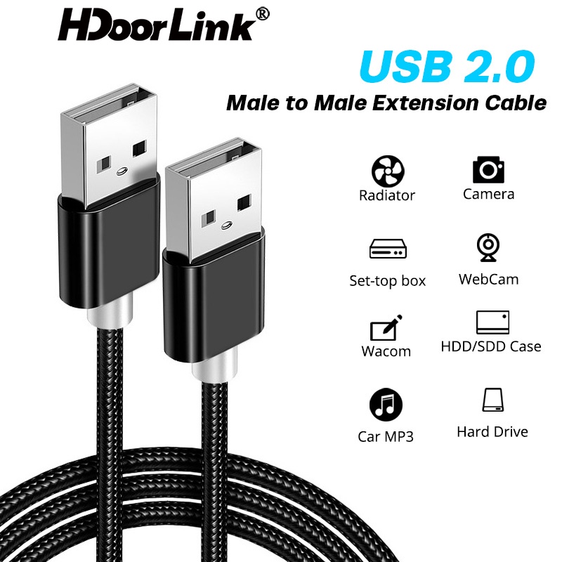 Dây cáp HdoorLink Male sang Male USB 2.0 chuyển đổi dữ liệu tốc độ cao dài 1M dành cho máy tính Laptop