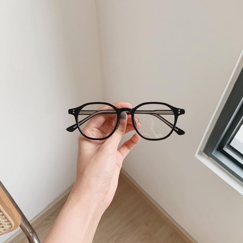 Kính giả cận, Gọng kính cận chống ánh sáng xanh, UV400 1952 lõi thép vuông bo tròn size trung Jolie eyewear