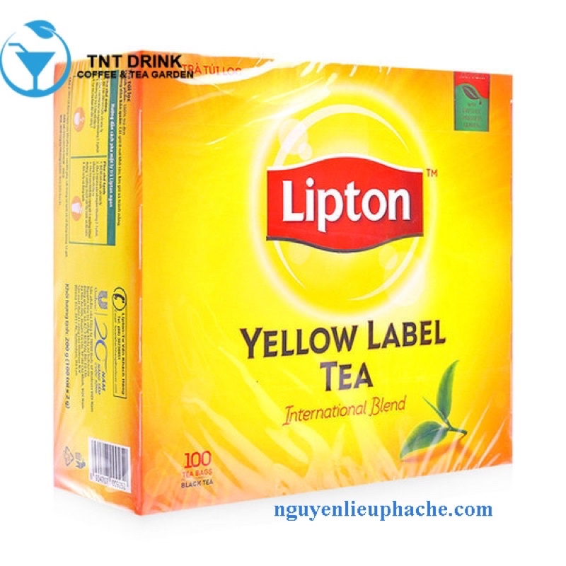 Trà LIPTON túi lọc nhãn vàng YELLOW LABEL hộp 25 gói và hộp 100 gói.