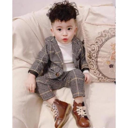 FREE SHIP CAM KẾT ĐẸP Bộ Vest cho bé trai cực kỳ sành điệu - 3 Chi Tiết: áo khoác + áo trong + quần Baoquankid [EBN]