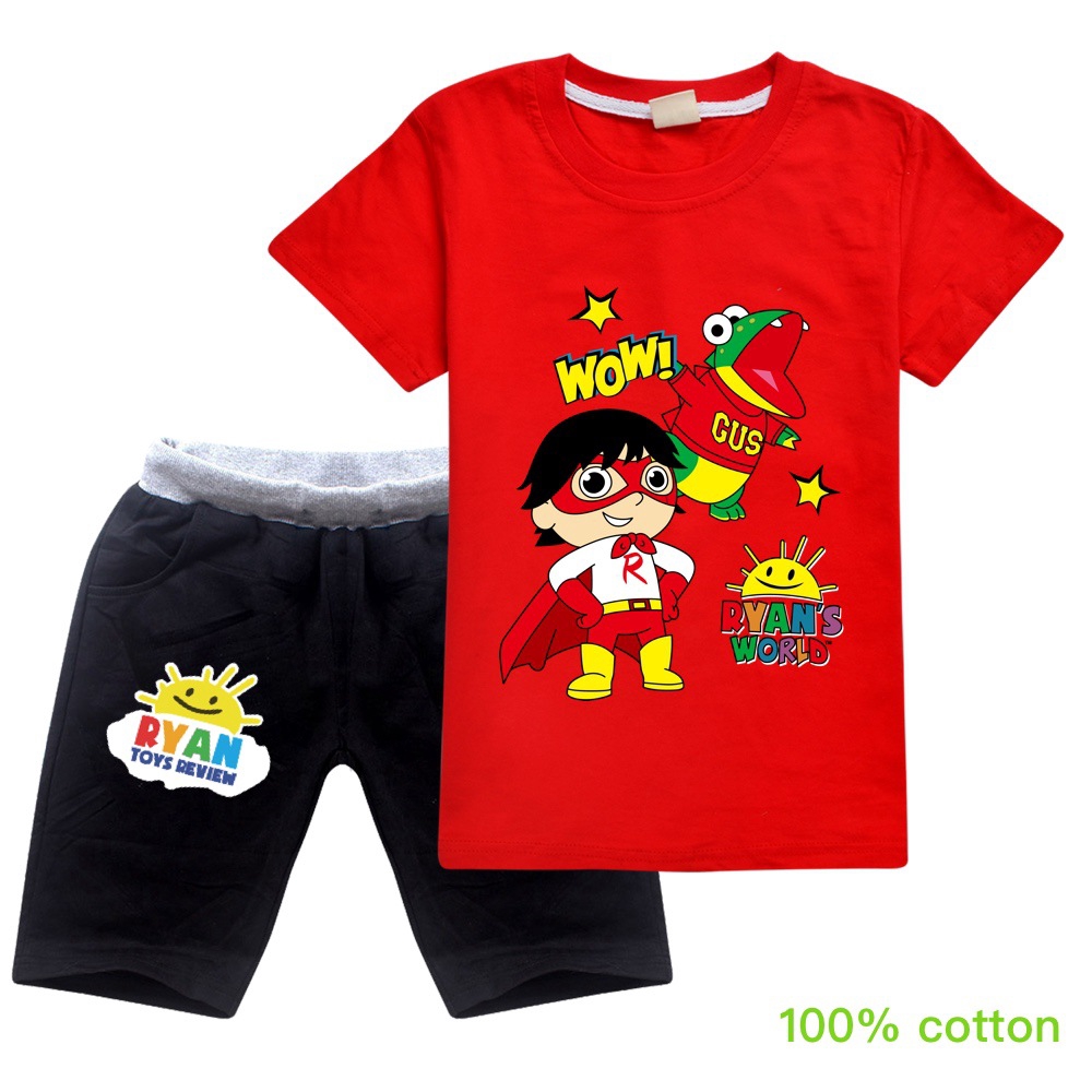 Bộ Đồ 2 Món Áo Thun Cotton Tay Ngắn Phối Quần Short In Họa Tiết Review Cho Bé Từ 4-15 Tuổi