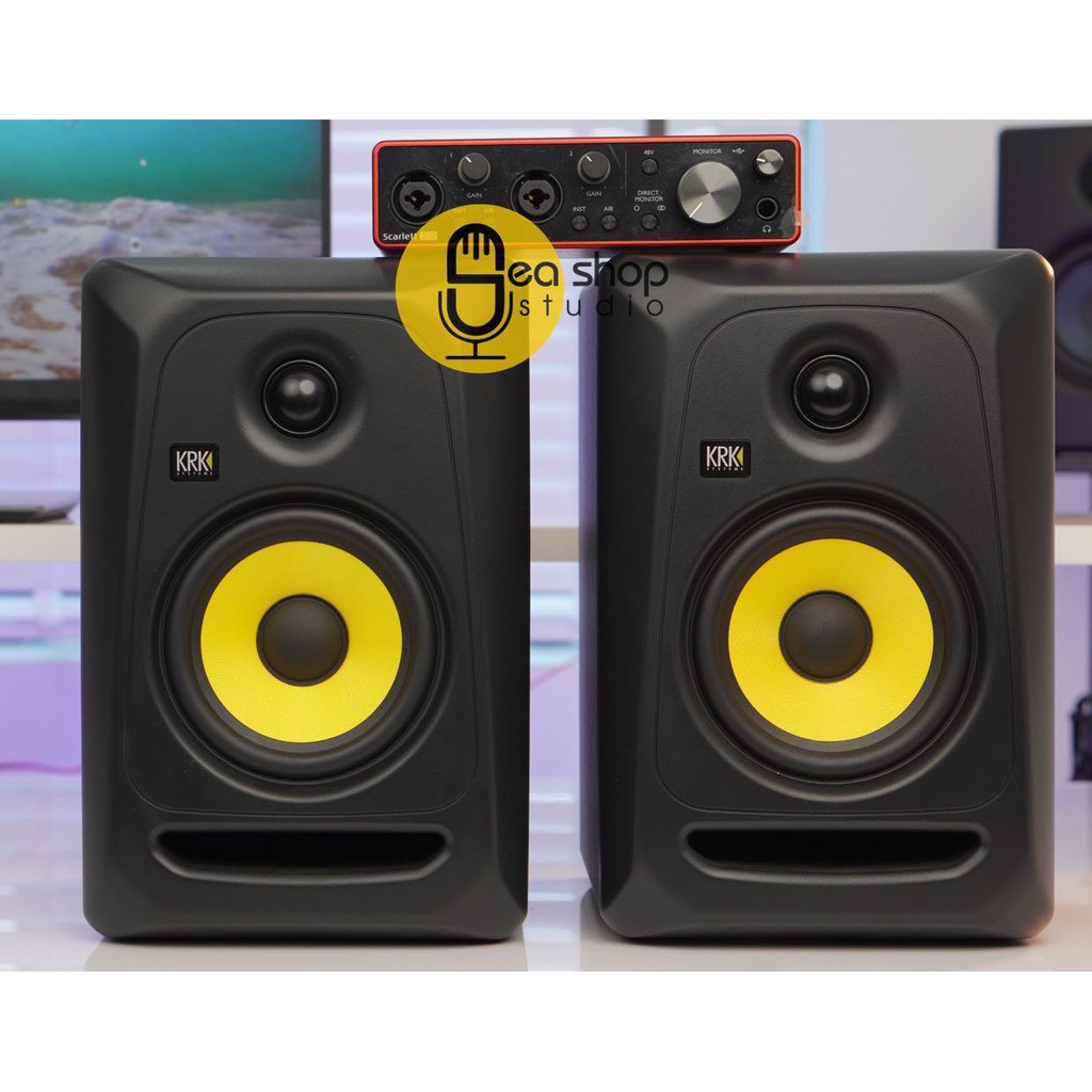 Loa Kiểm Âm KRK Rookit 5G3 Classic và Sound Thu Âm Focusrite 2i2 Gen 3