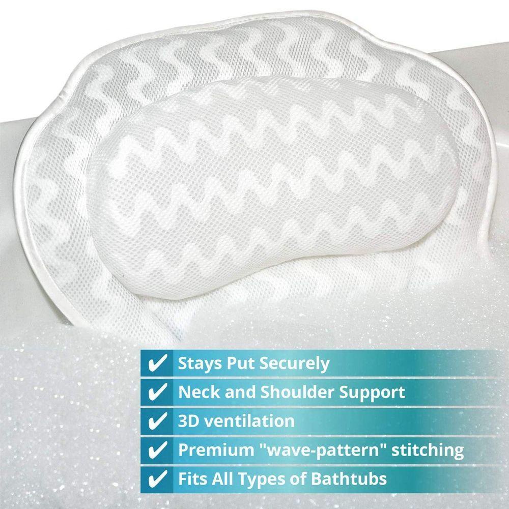 Gối Tựa Đầu Và Cổ Dạng Lưới 3D Thoáng Khí Có Giác Hút Cho Bồn Tắm / Spa