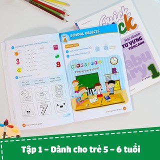 Sách Quick Quick Học Nhanh Từ Vựng Tiếng Anh 1 (5-6 Tuổi) (Tặng khóa học tiếng anh online)