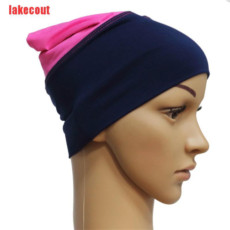 {lakecout}Muslim cross bottoming cap head hot drilling lace turban Muslim contrast color modal cap BZT