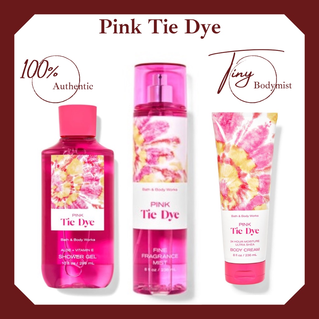Bộ sản phẩm xịt thơm toàn thân bodymist Bath &amp; Body Works: Pink Tie Dye 36ml- 236ml