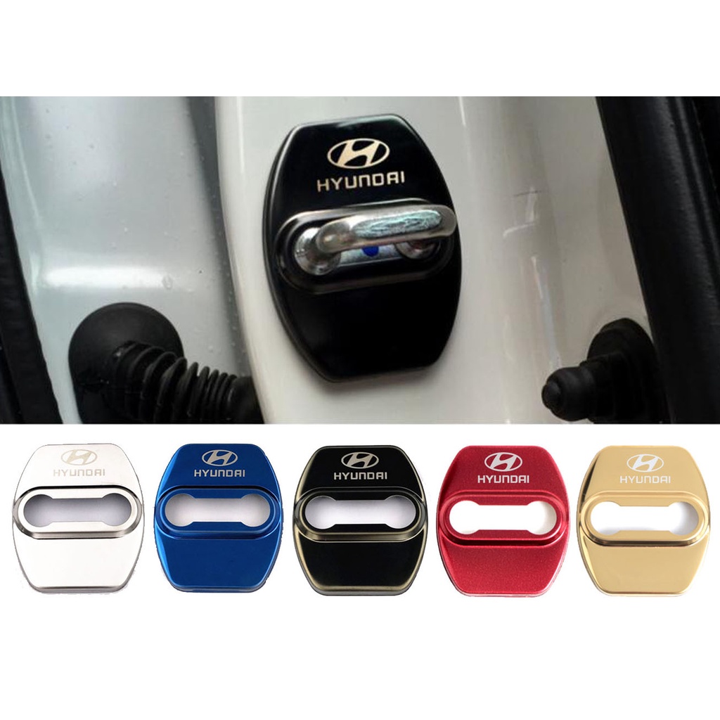 Set 4 Miếng Dán Bảo Vệ Khóa Cửa Xe Hơi Hyundai IX25 Elantra Tucson Solaris Azera