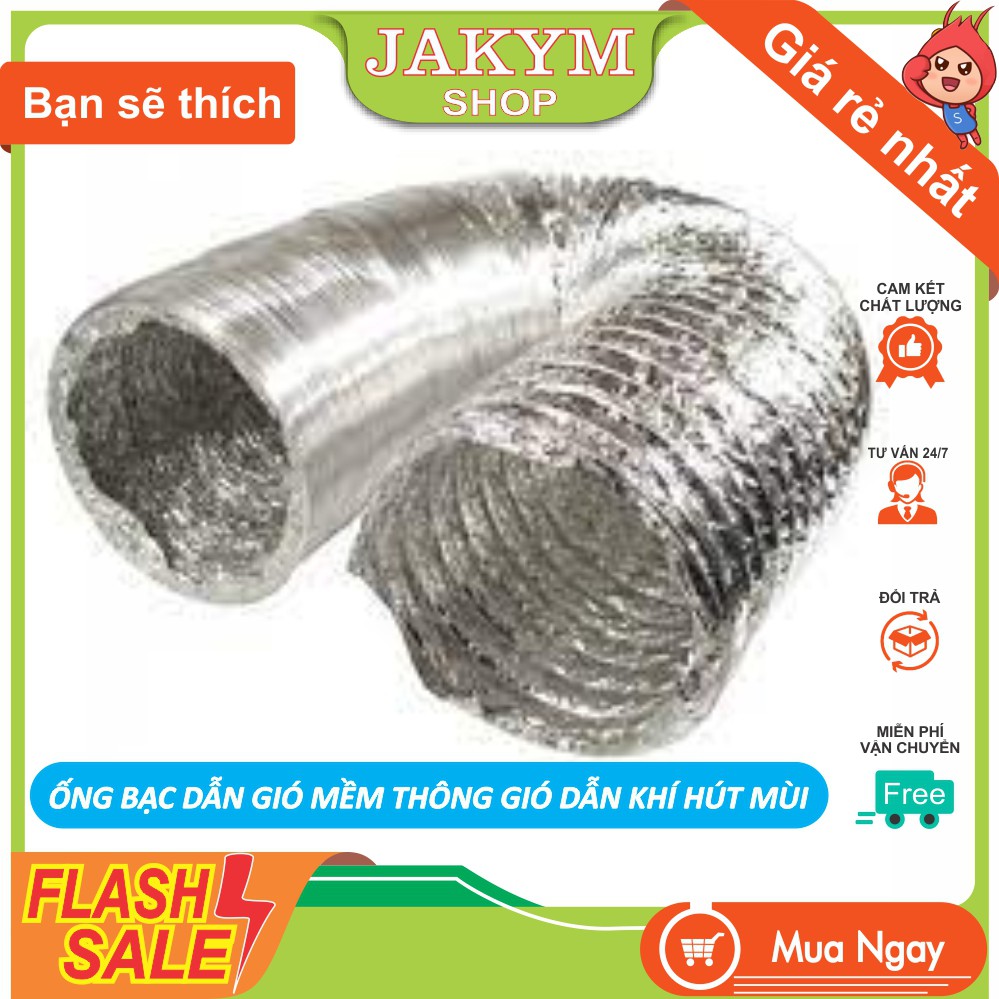 Ống bạc thông gió mềm - dẫn khí thông hơi (dài 8mét) D100, D150, D200, D250