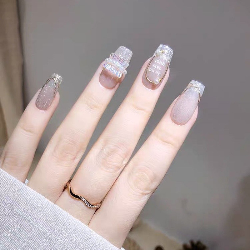 1 Hộp Phụ Kiện Đính Đá Trang Trí Móng Tay Họa Tiết Hoạt Hình Dễ Thương