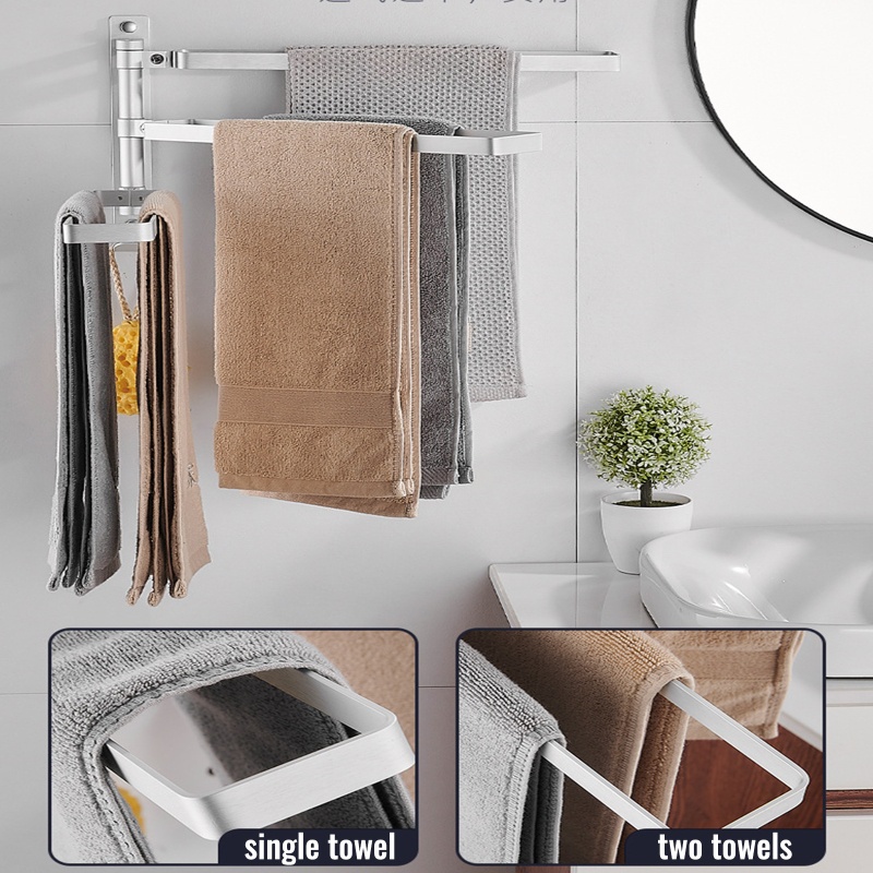 Giá Đỡ Treo Khăn Gắn Tường Chống Nước Xoay Được