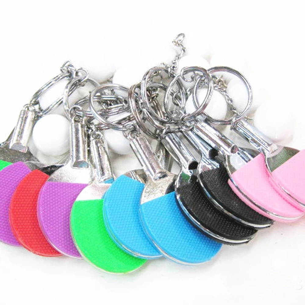 Móc khóa trang trí hình vợt bóng bàn mini 7 màu bắt mắt