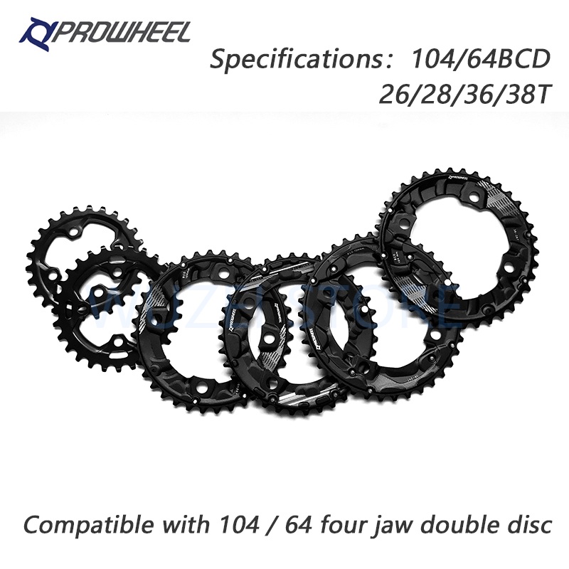 Trục Líp Xe Đạp Leo Núi PROWHEEL 104 / 64BCD 26T 28T 36T 38T 10 / 11 Chuyên Dụng