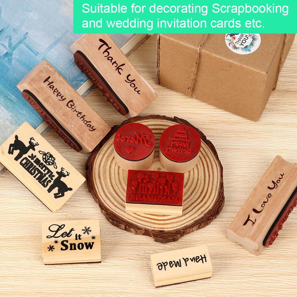 Con Dấu Gỗ Cao Su 9D In Chữ Thank You Dùng Trang Trí Sổ Tay DIY