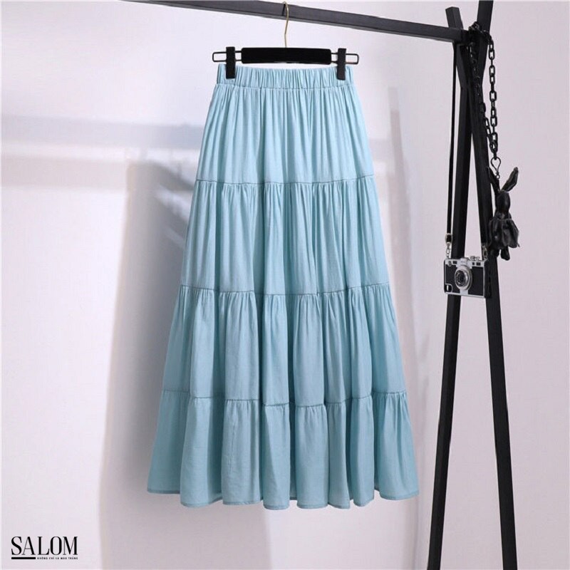 Chân váy lụa dài - Lala 4 tầng | BigBuy360 - bigbuy360.vn