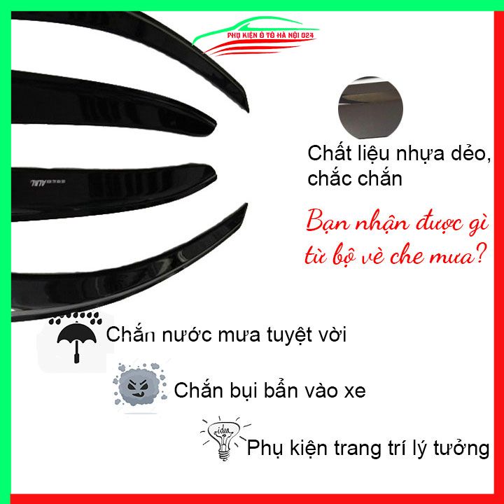 Vè che mưa cho xe ô tô Nissan Almera 2020-2022 vè đen bảo vệ trang trí xe