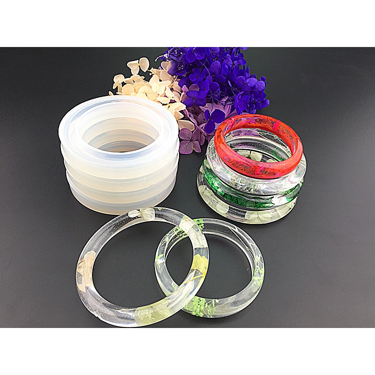 Khuôn silicone làm vòng tay handmade, làm epoxy resin