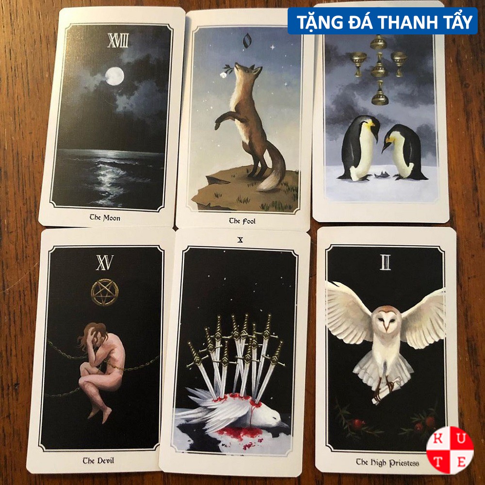[Mạ Cạnh Size Gốc] Bài Tarot  Anima Mundi 78 Lá 7x12 Cm Hộp Cứng Cao Cấp Tặng Hướng Dẫn Tiếng Anh Và Đá Thanh Tẩy S24