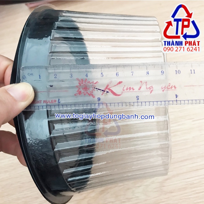 50 Hộp H25 cao đế đen đựng bánh bông lan trứng muối, xôi khuôn 16cm