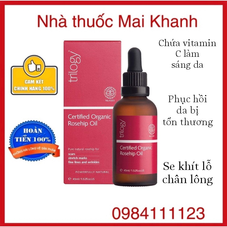 tinh dầu tầm Xuân Trilogy rosehip oil [chuẩn Úc]