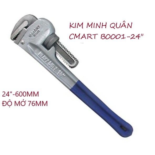Mỏ Lết Răng Cán Bọc Nhựa 600mm/24&quot; Độ Mở 76mm B0001 C-Mart