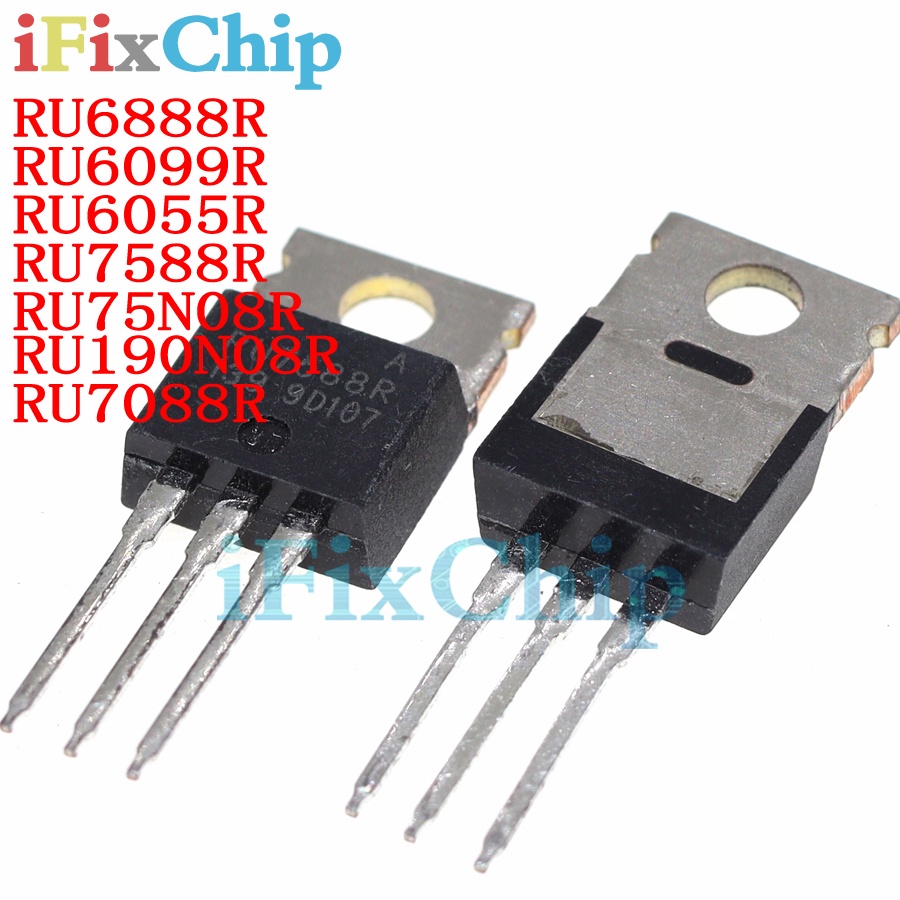 Bộ 10 Linh Kiện Điện Tử RU6888R TO220 RU6888 TO-220 RU6888R3 RU6099R Ru609 RU6055R RU6055 RU7588R RU