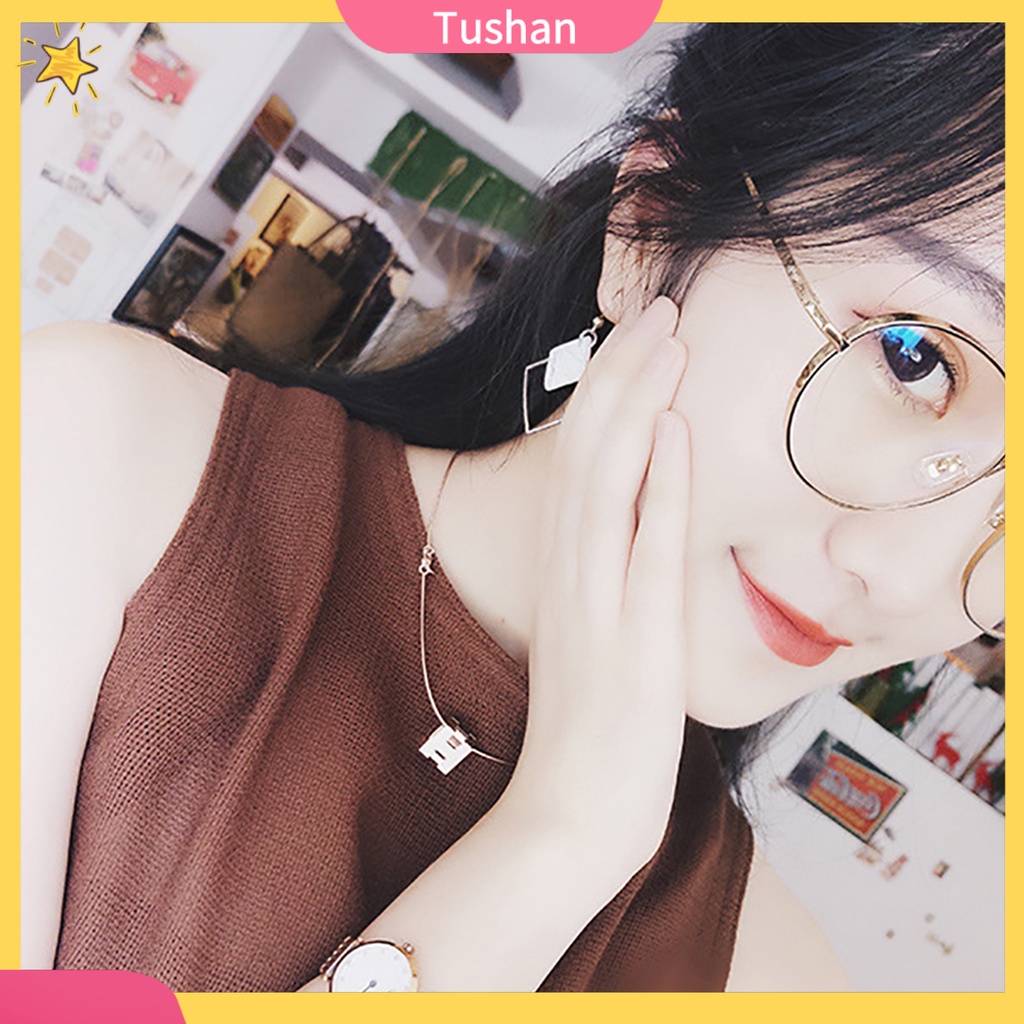 Khuyên tai nữ hình vuông đính vỏ sò trắng thời trang