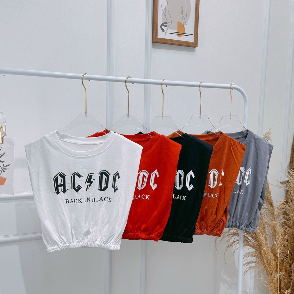 Áo thun croptop bo eo tay sát nách - meyyroom