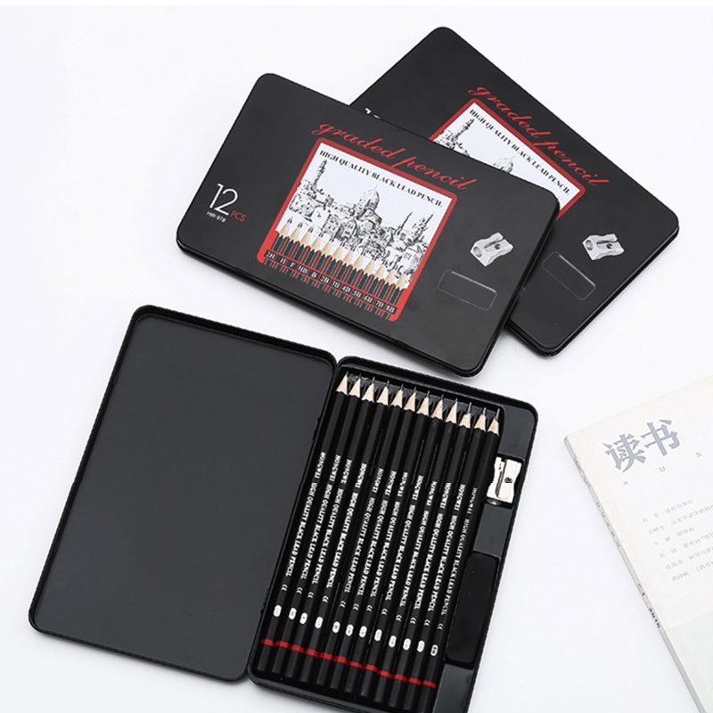 Bộ Dụng Cụ Vẽ Tranh Chuyên Nghiệp Kèm Đồ Chuốt Bằng Kim Loại Dành Cho Người Mới Bắt Đầu