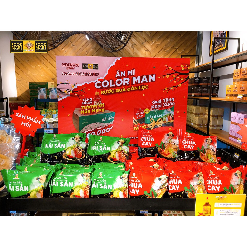 Mì Gói Hải Sản Color Man  từ khoai tây, bột gia vị hải sản thanh đạm với sợi mì dai ngon tròn vị | BigBuy360 - bigbuy360.vn