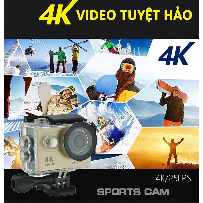 Camera hành trình 4k,Camera Hành trình chống nước 4K Sports Ultra HD DV - Hàng nhập khẩu  - bảo hành uy tín