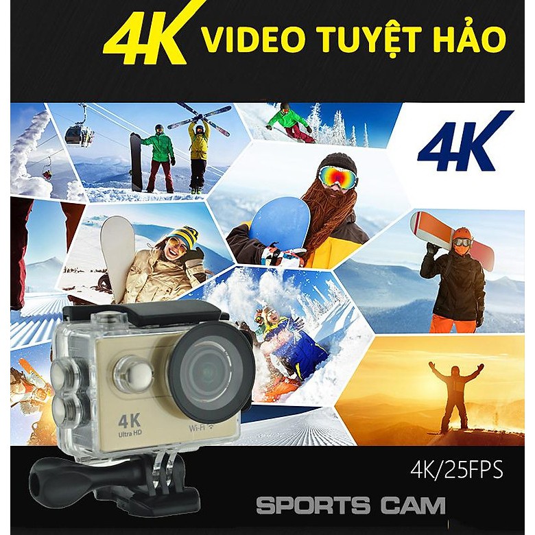 Camera hành trình Eken Ultra HD Wifi quay video 4K tặng đầy đủ bộ phụ kiện sports lắp đặt trên cả ô tô xe máy chính hãng