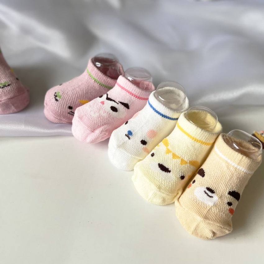 Combo 5 đôi tất lưới COTTON thoáng khí, mềm êm cho bé từ 0-1 tuổi, vớ mang mùa Hè dễ thương, phong cách HOT