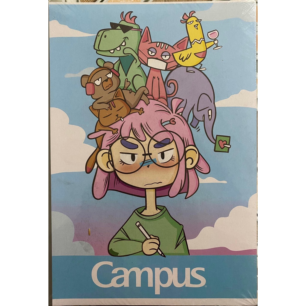Vở kẻ ngang có chấm Campus 120 trang Cartoon